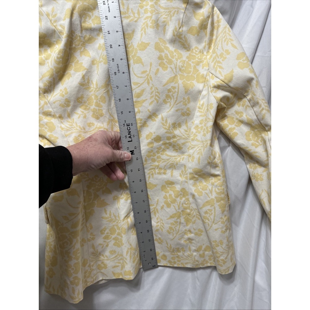 J. Crew Yellow/White Floral Cotton Blazer Sz 6 - Picture 7 of 7
